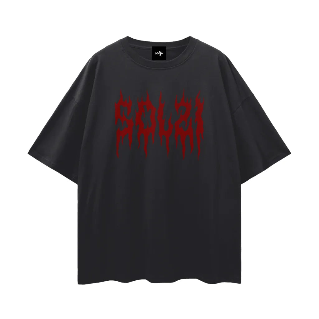 Solzi Metal Tee black oversized cotton tee for women and men
Solzi oversized tee black graphic shirt